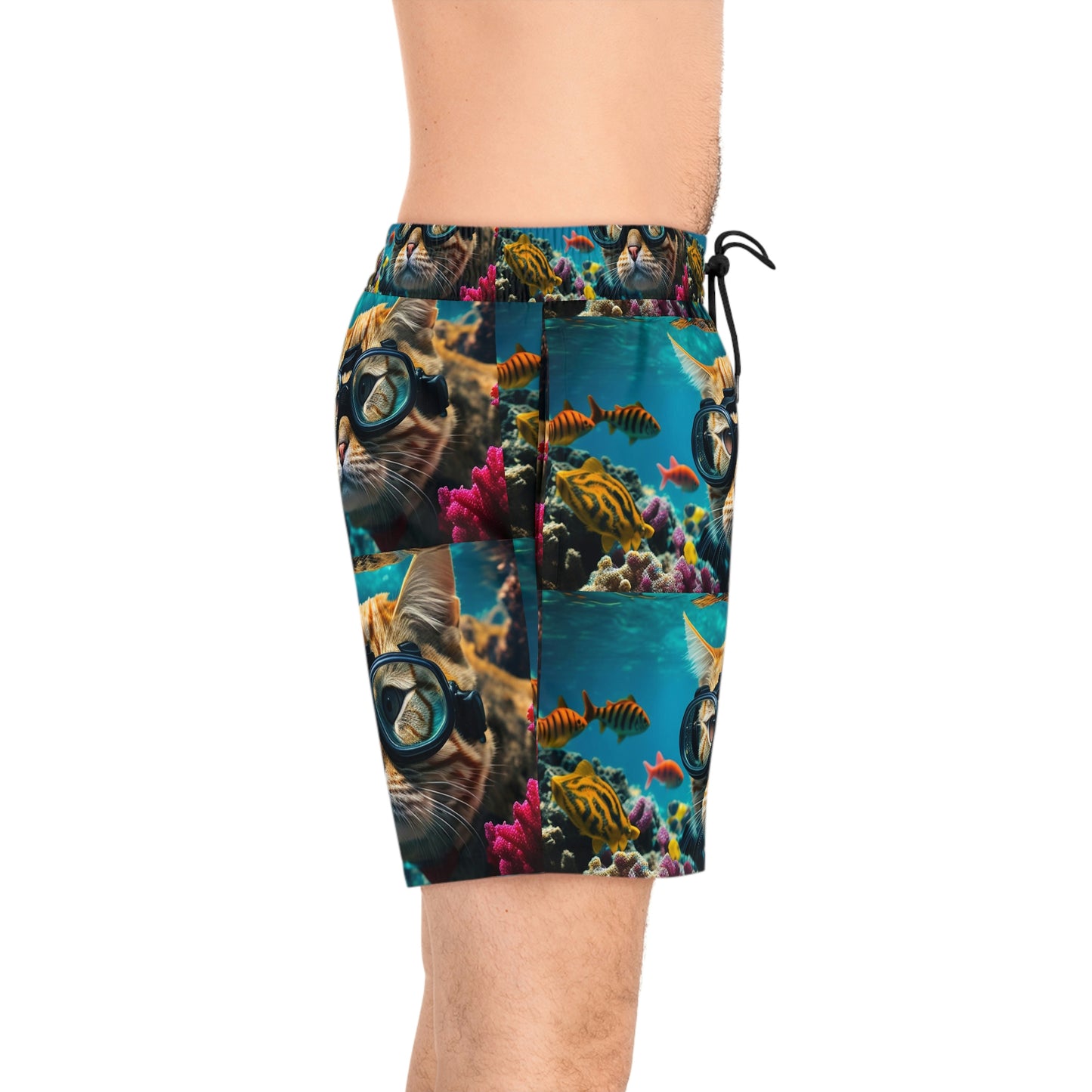 Men's Mid-Length Swim Shorts (AOP) scuba cat 3