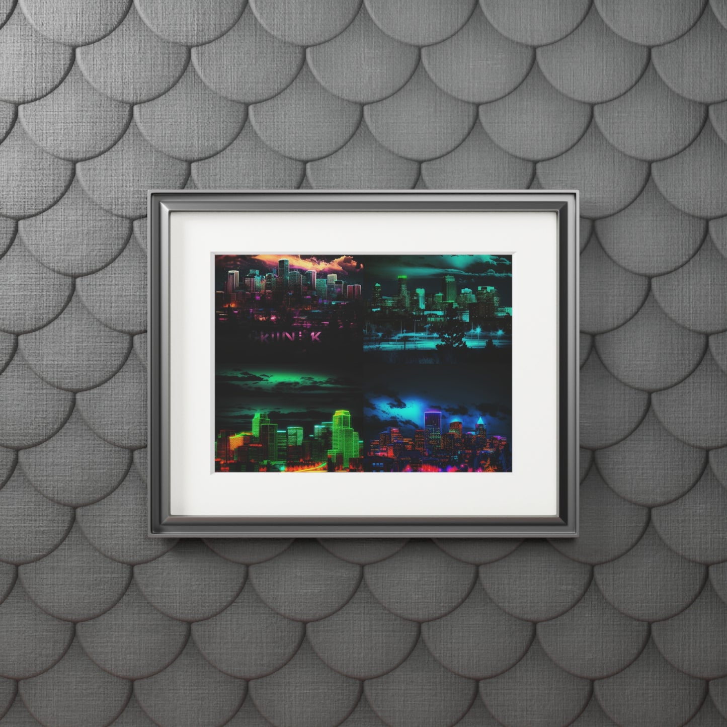 Fine Art Prints (Passepartout Paper Frame) Neon Denver