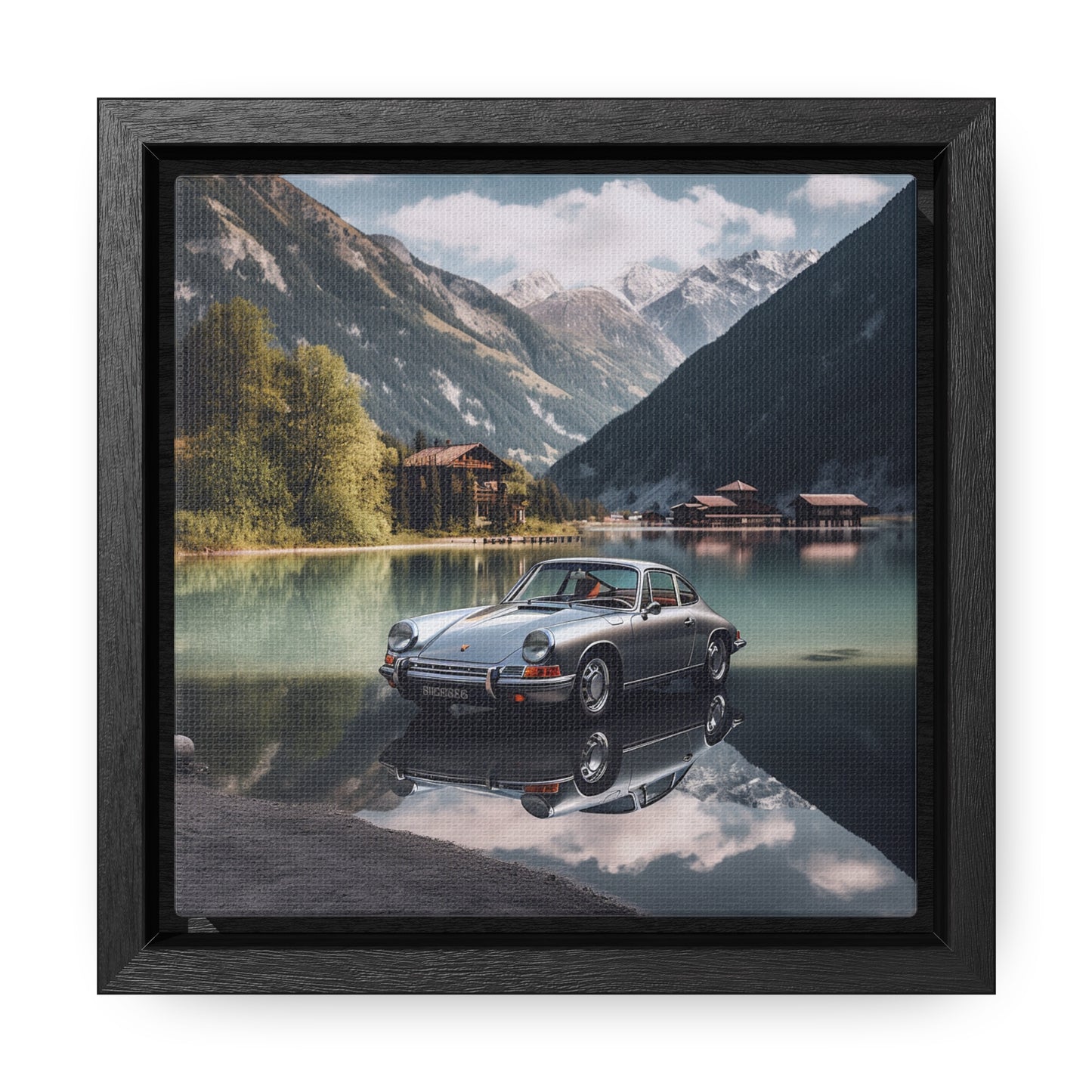 Gallery Canvas Wraps, Square Frame Porsche Lake 2