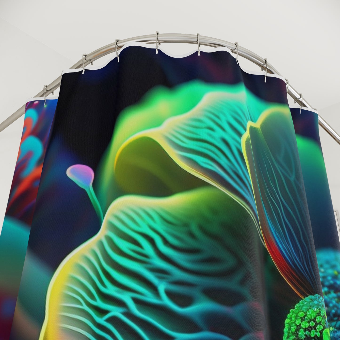 Polyester Shower Curtain Neon Florescent Glow 2