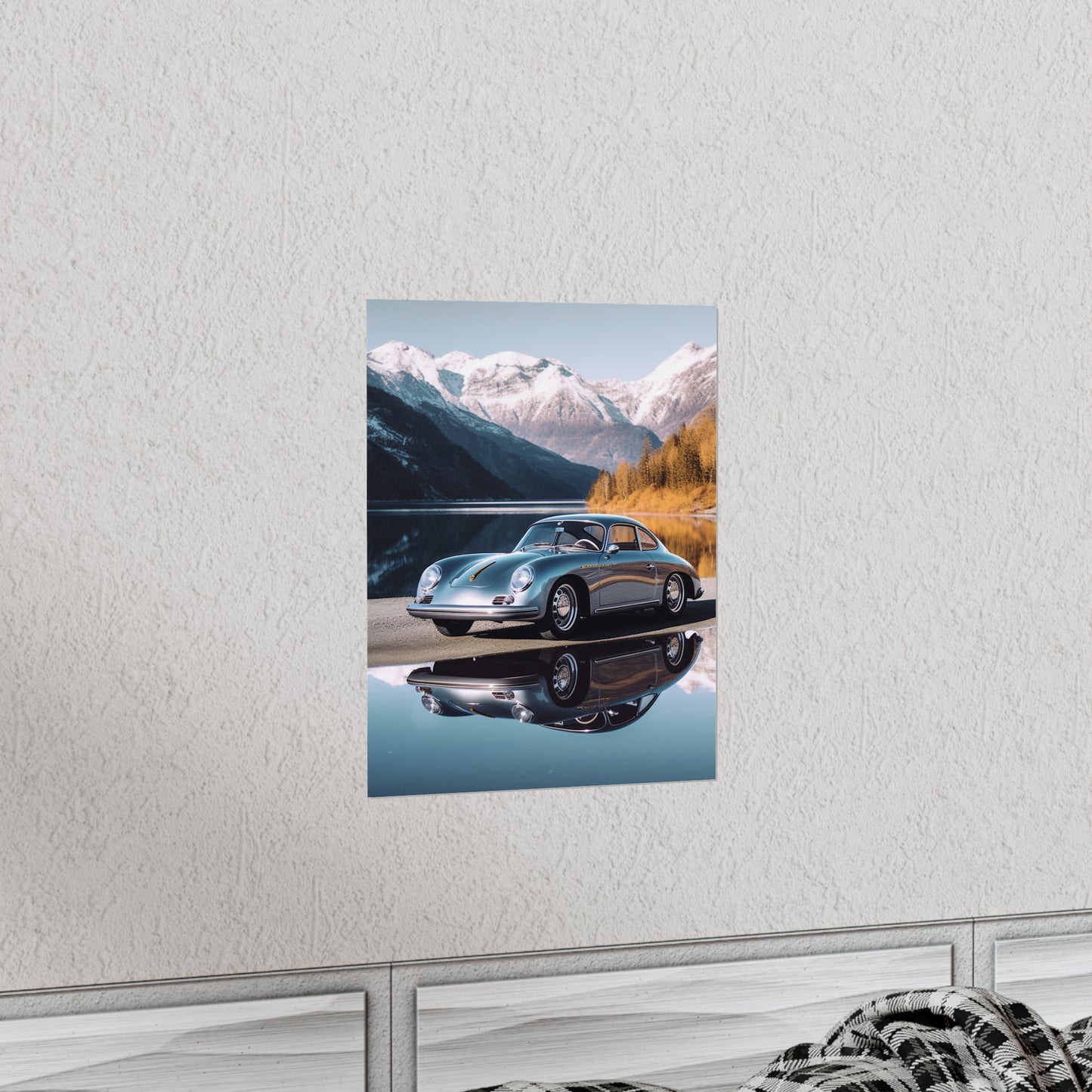 Premium Matte Vertical Posters Porsche Lake 1