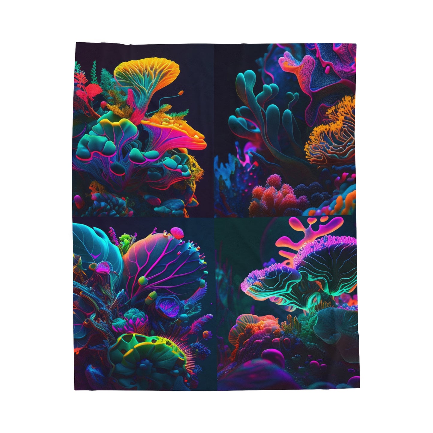 Velveteen Plush Blanket Macro Coral Reef 5