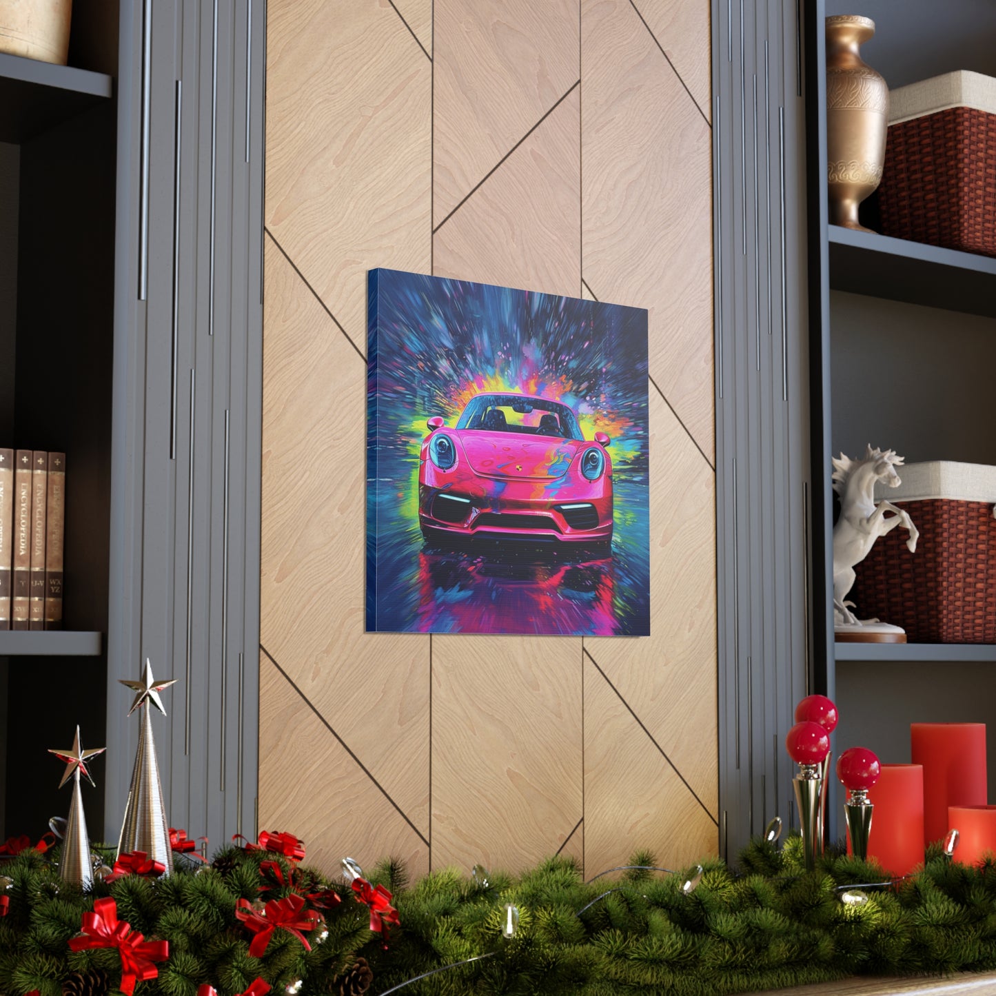 Canvas Gallery Wraps Pink Porsche water fusion 3