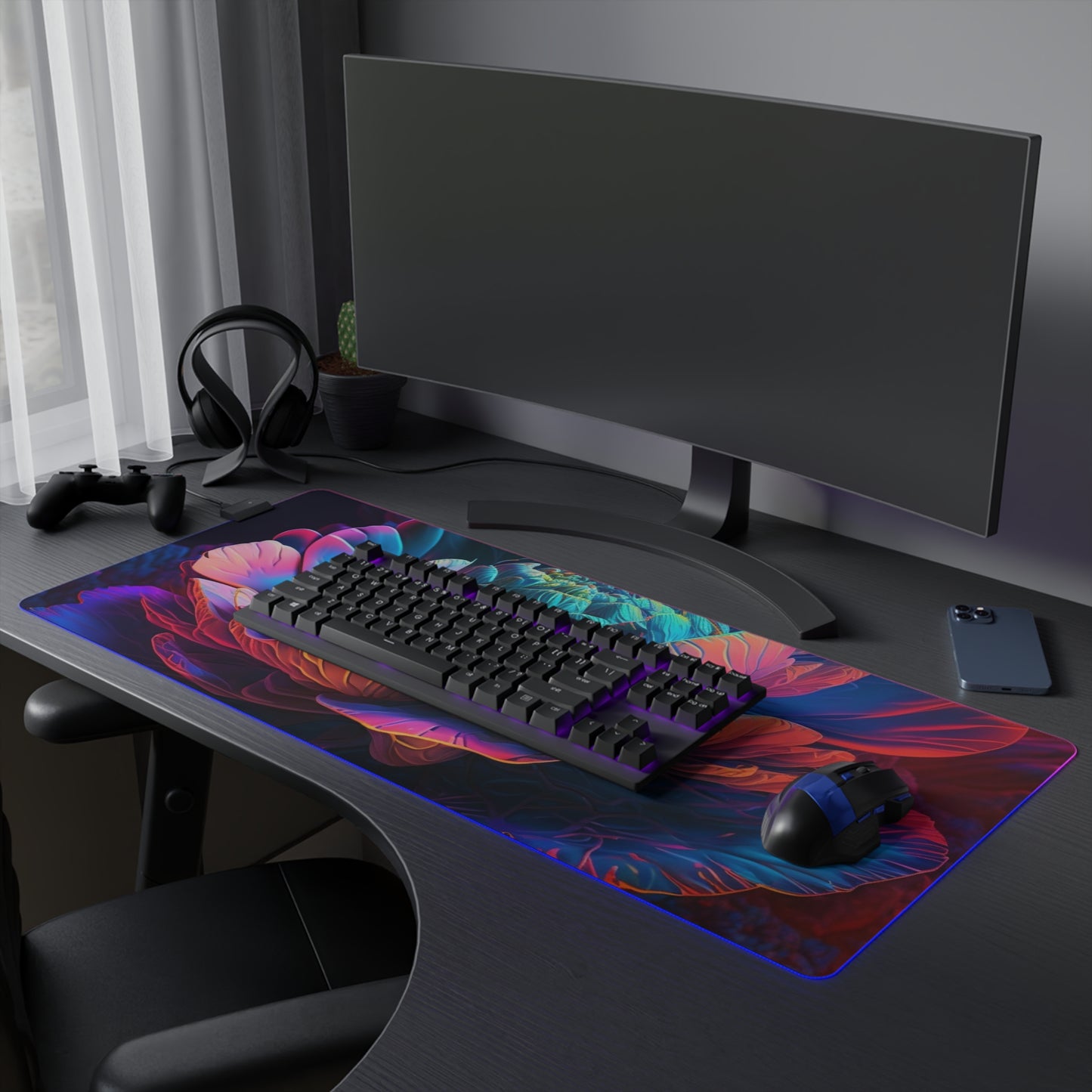 LED Gaming Mouse Pad Neon Florescent Glow 1