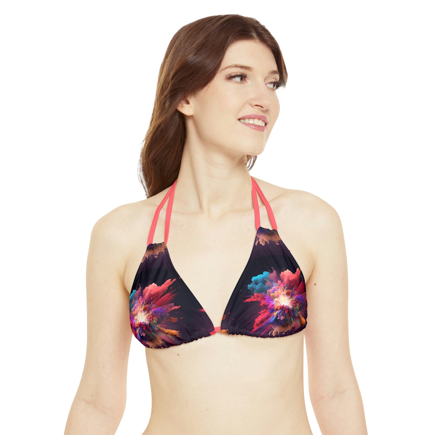 Strappy Bikini Set (AOP) color explosion 1