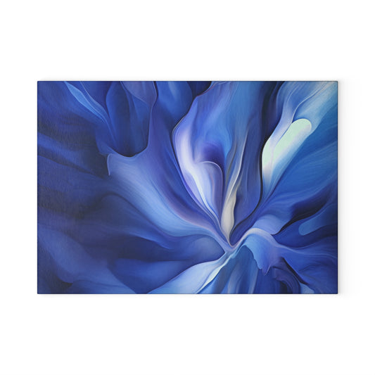 Glass Cutting Board Abstract Blue Tulip 3