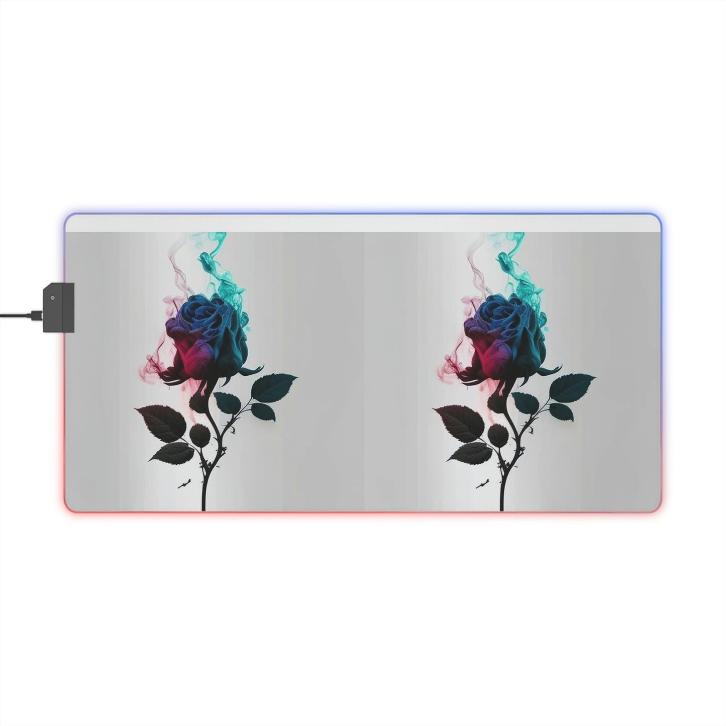 LED Gaming Mouse Pad Blue Pink Rose 1