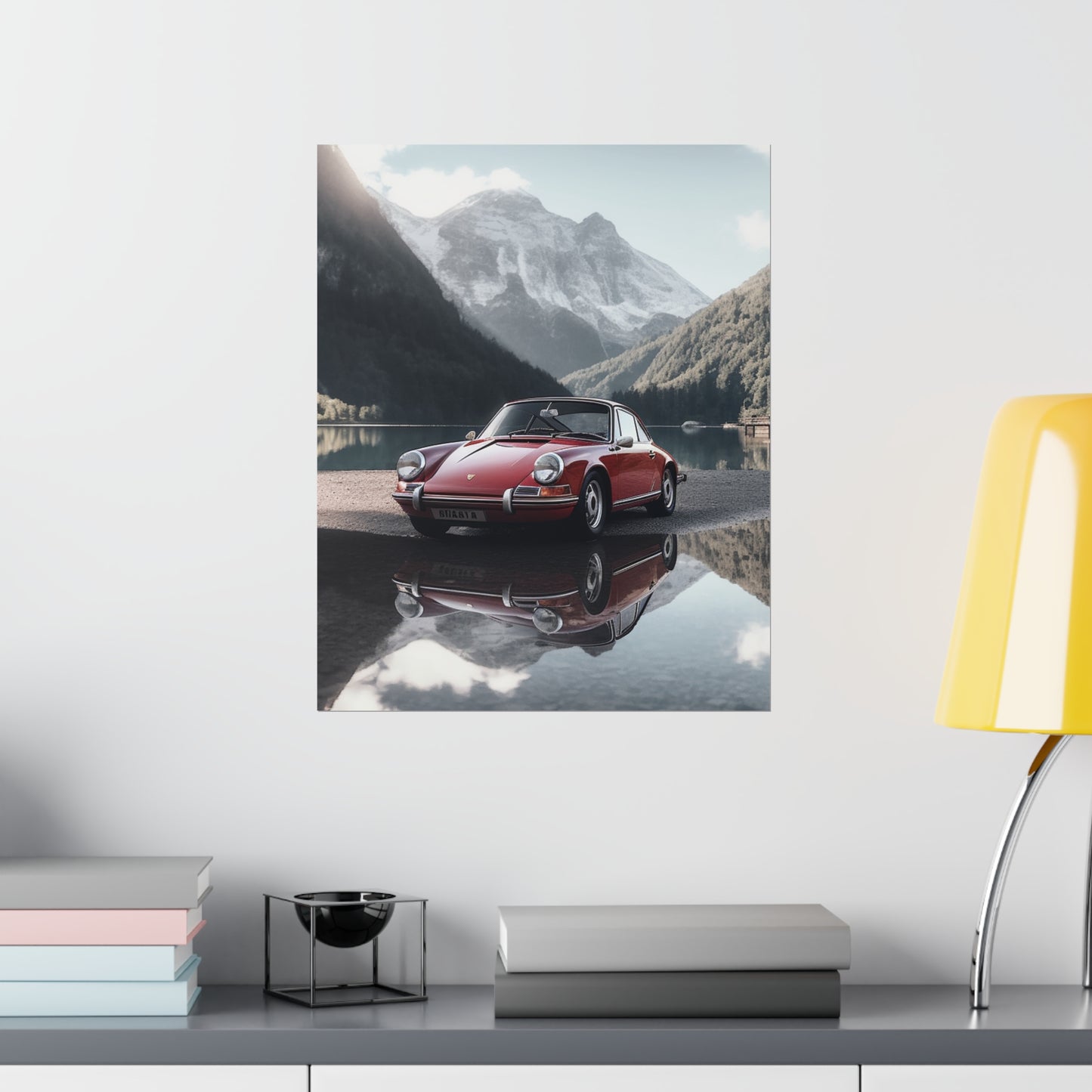 Premium Matte Vertical Posters Porsche Lake 4