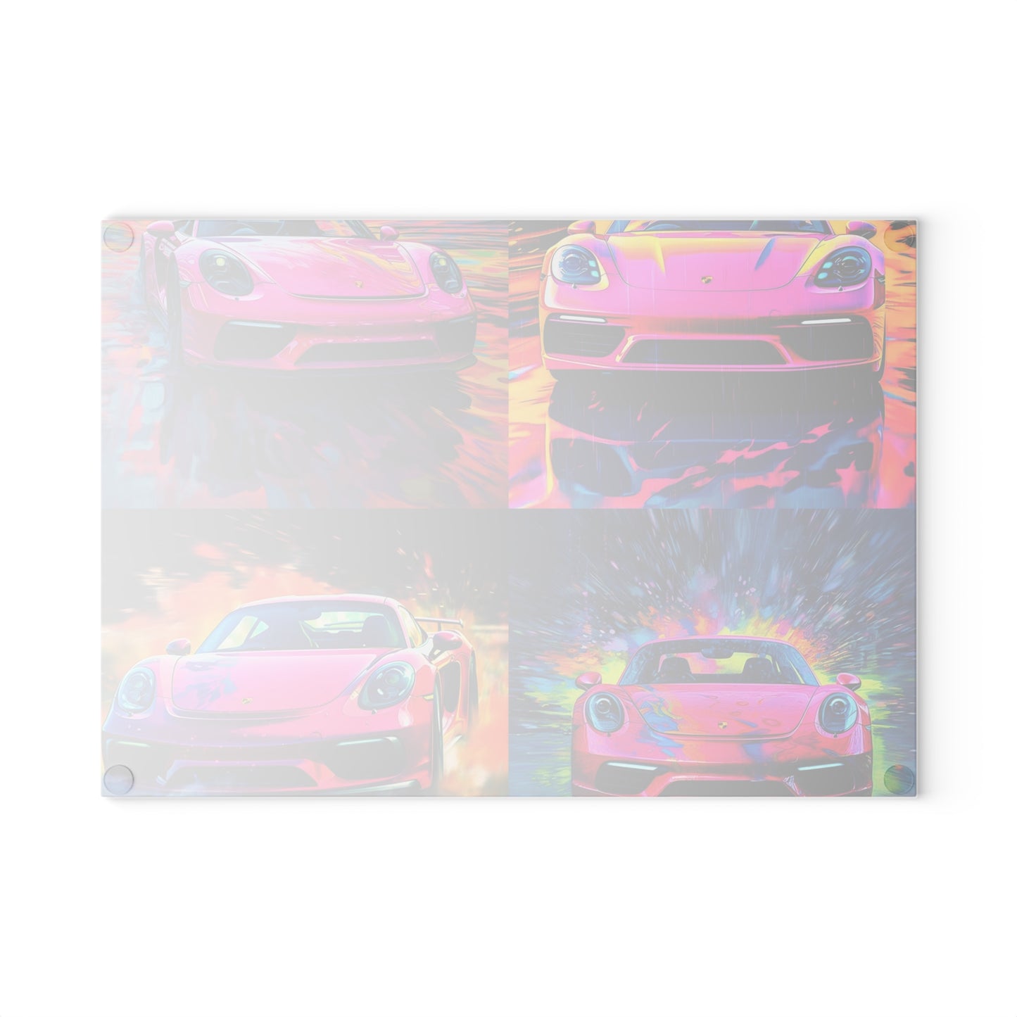 Glass Cutting Board Pink Porsche water fusion 5