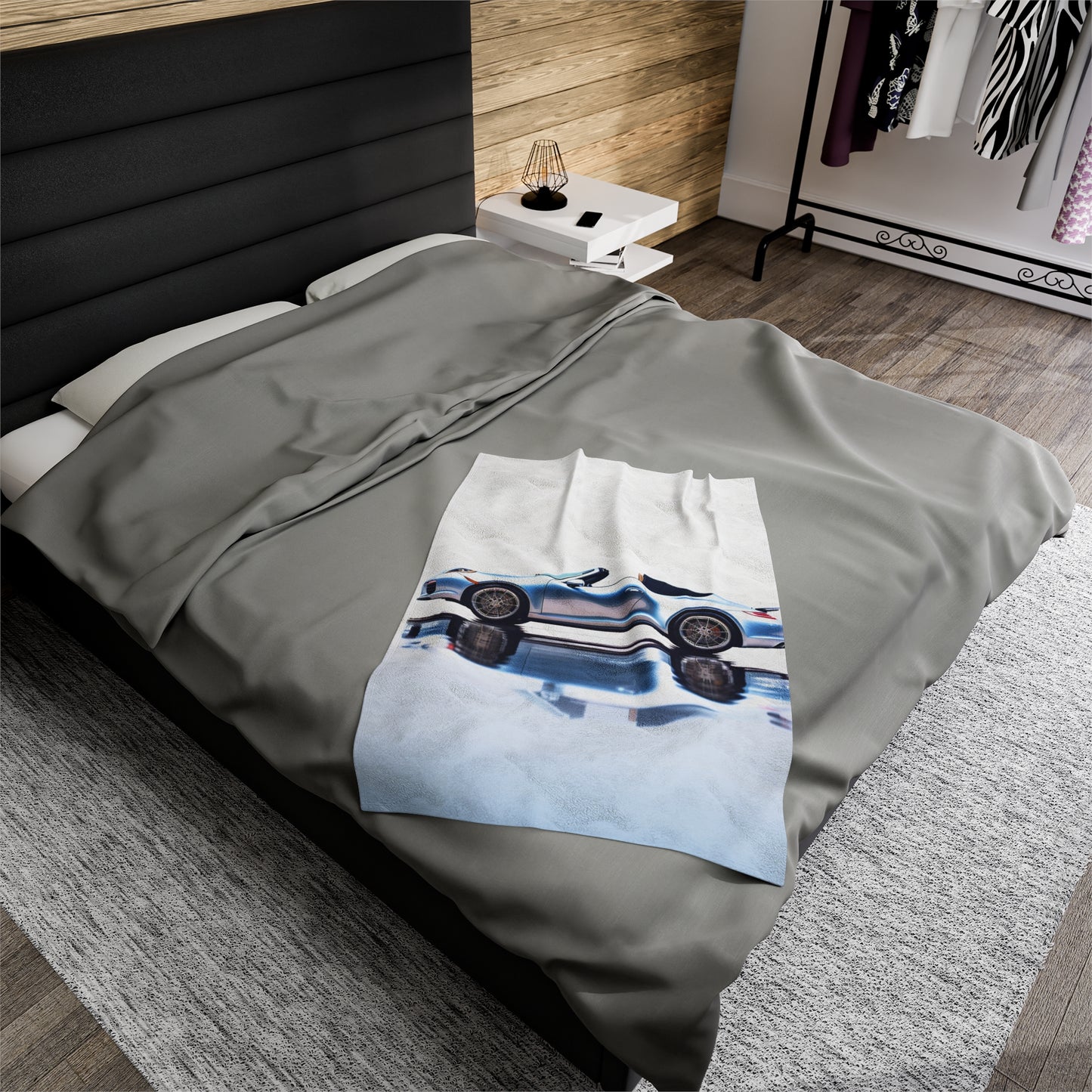 Velveteen Plush Blanket 911 Speedster on water 1