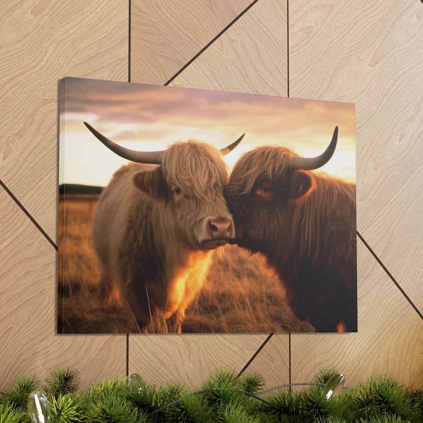 Canvas Gallery Wraps Cow Love 1