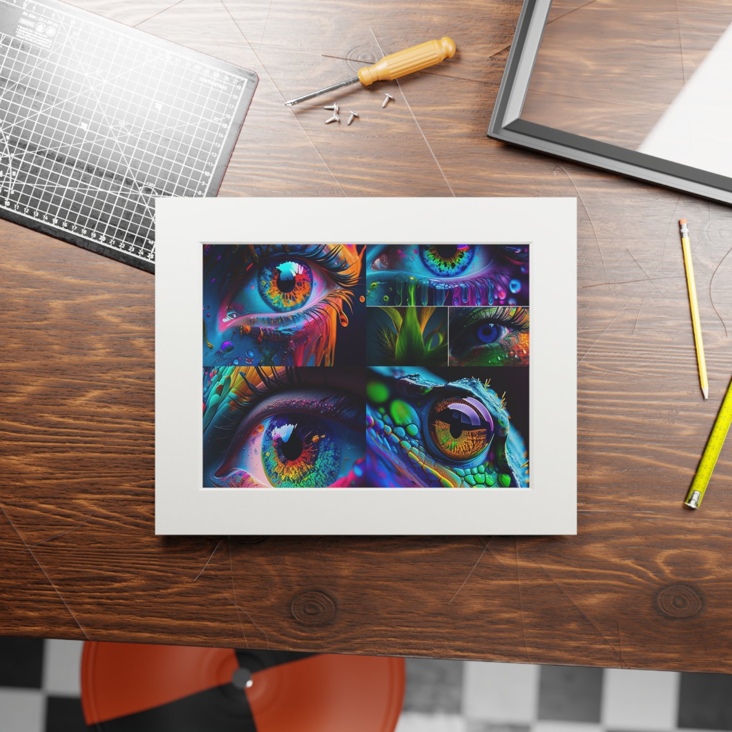 Fine Art Prints (Passepartout Paper Frame) Macro Eye Photo 5