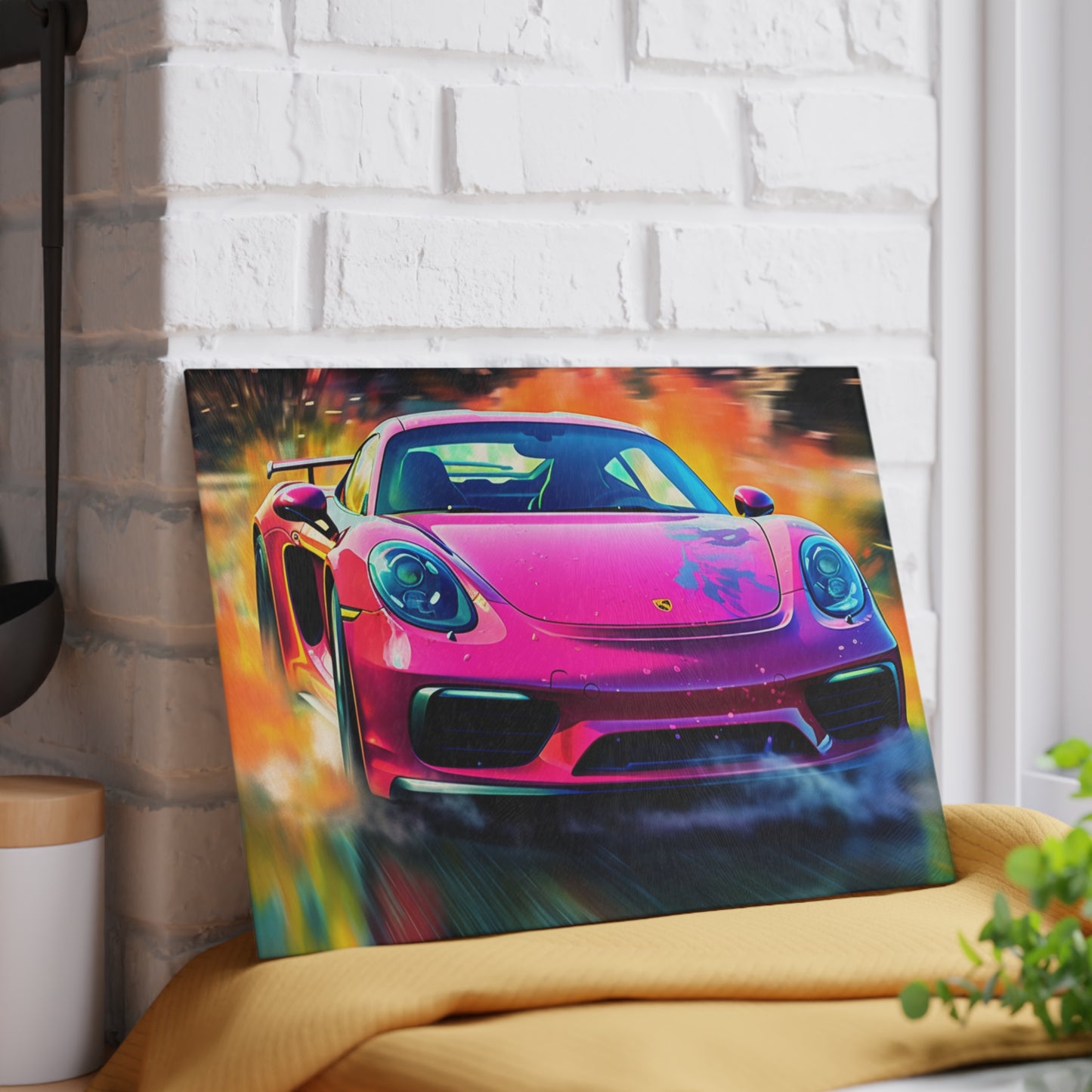 Glass Cutting Board Pink Porsche water fusion 4