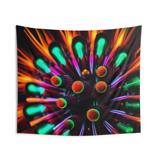 Indoor Wall Tapestries Neon Macro 1