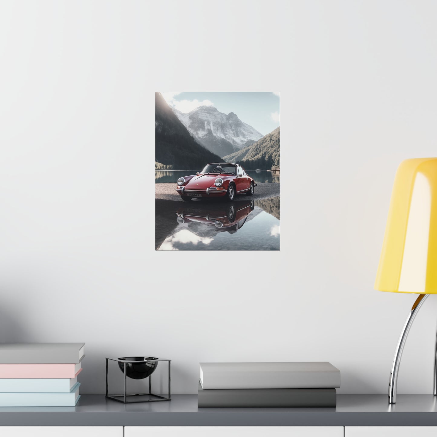 Premium Matte Vertical Posters Porsche Lake 4