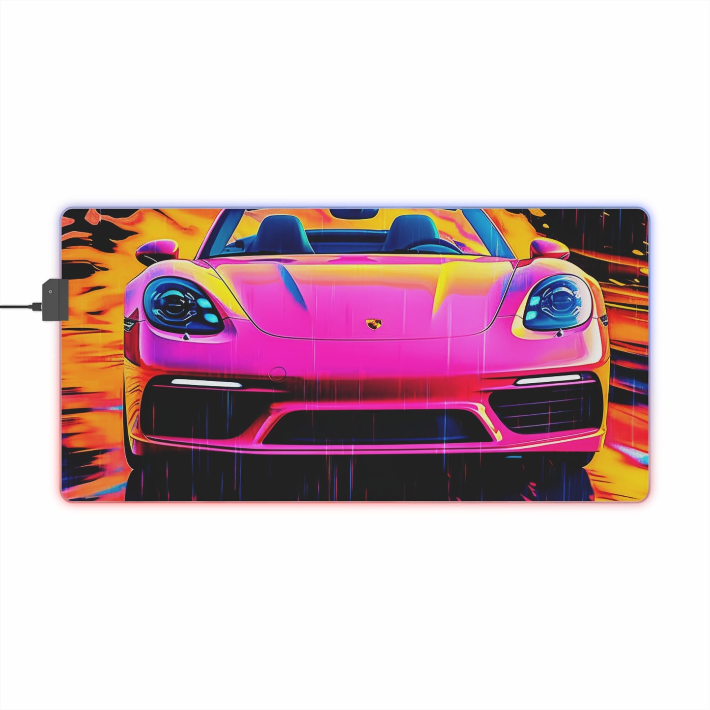 LED Gaming Mouse Pad Pink Porsche water fusion 1