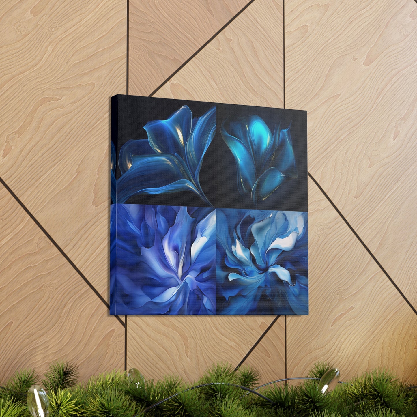 Canvas Gallery Wraps Abstract Blue Tulip 5