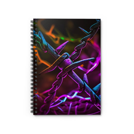 Spiral Notebook - Ruled Line Macro Neon Barb 4