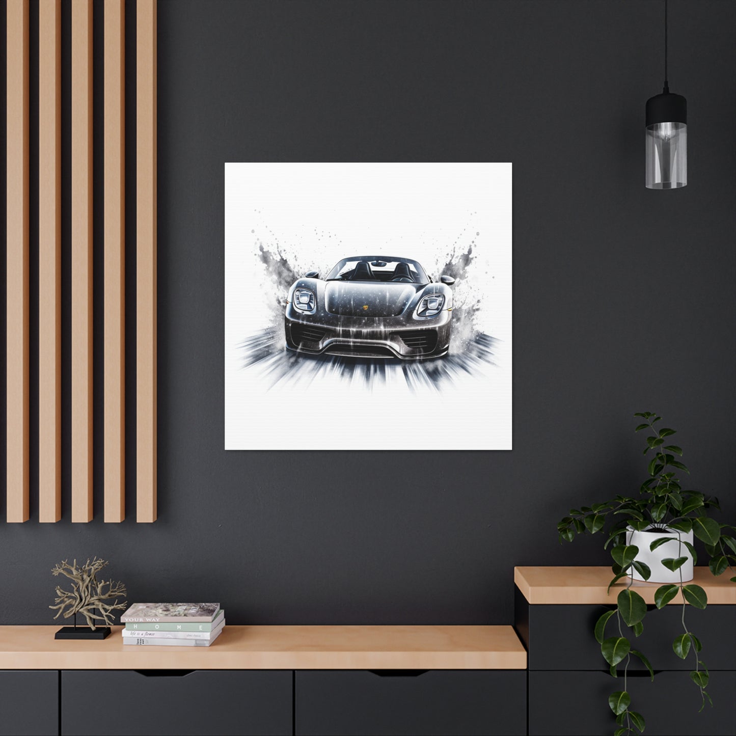 Canvas Gallery Wraps 918 Spyder white background driving fast with water splashing 3