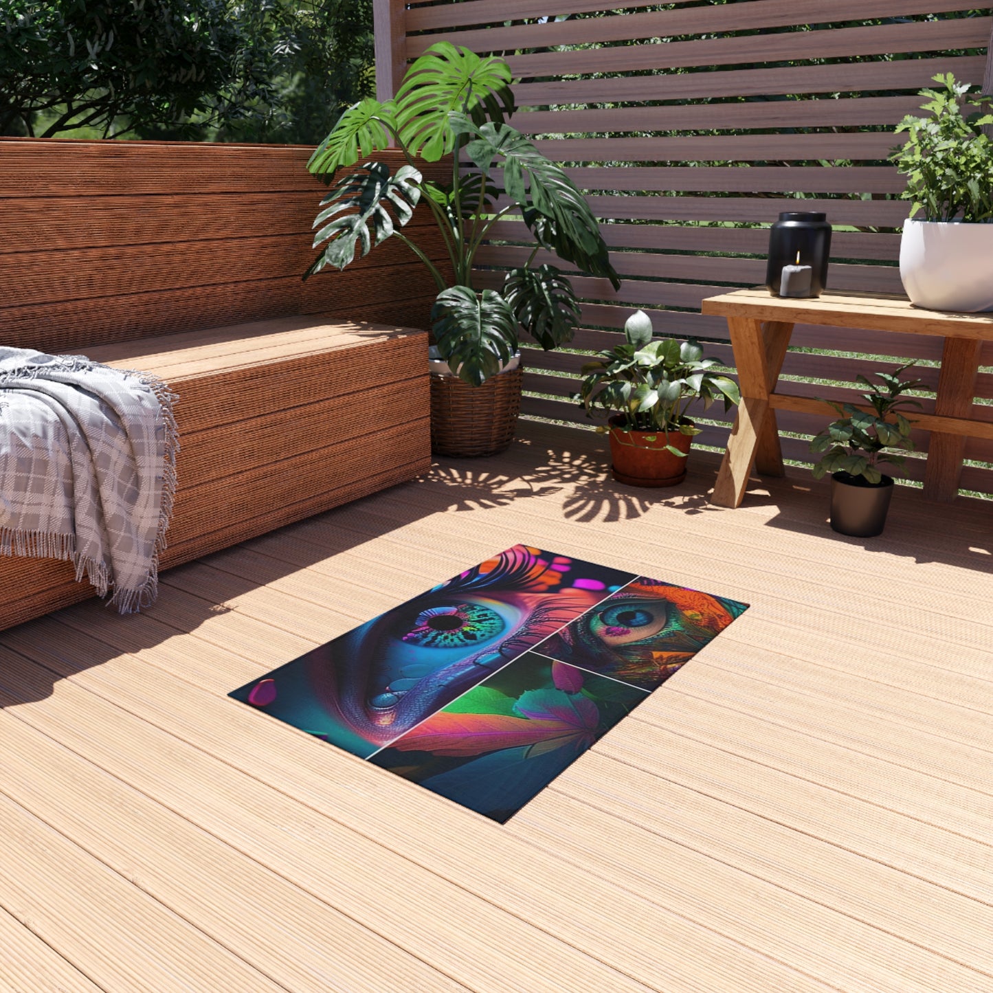 Outdoor Rug  Neon Florescent Glow 3