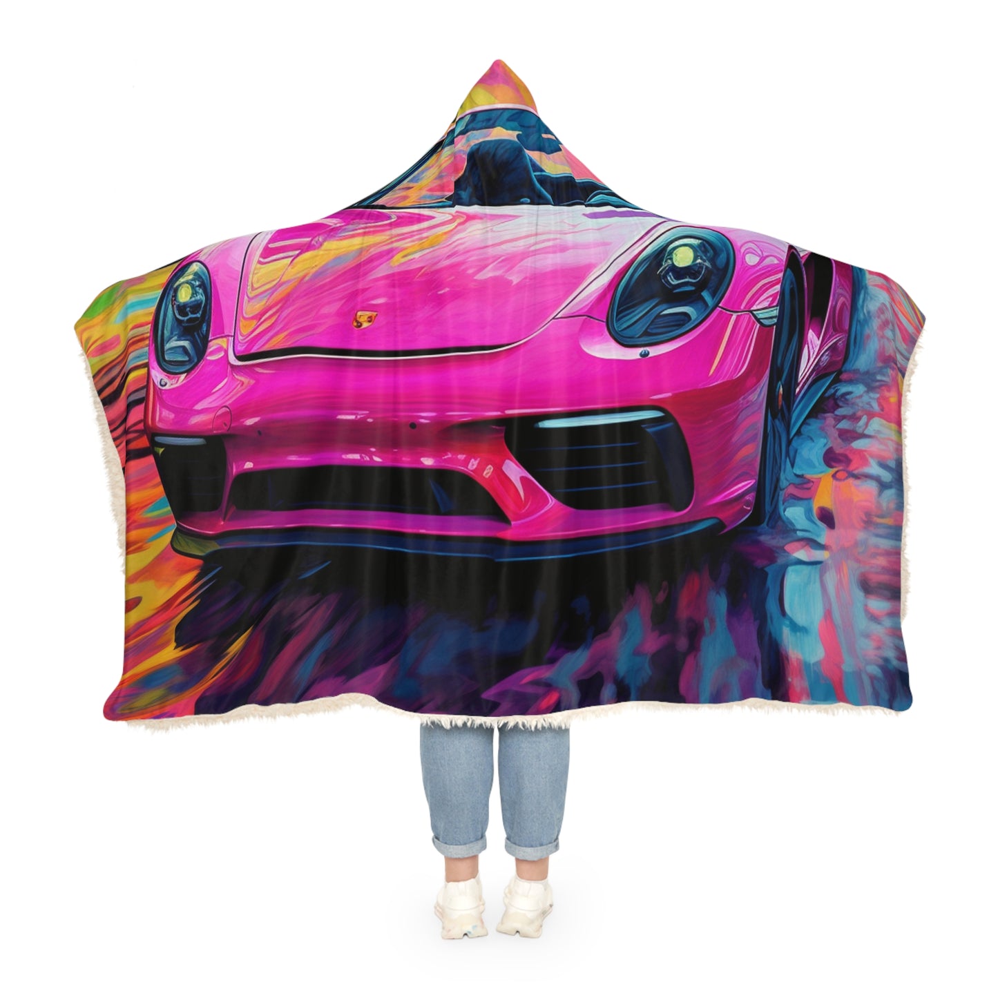 Snuggle Hooded Blanket Pink Porsche water fusion 2