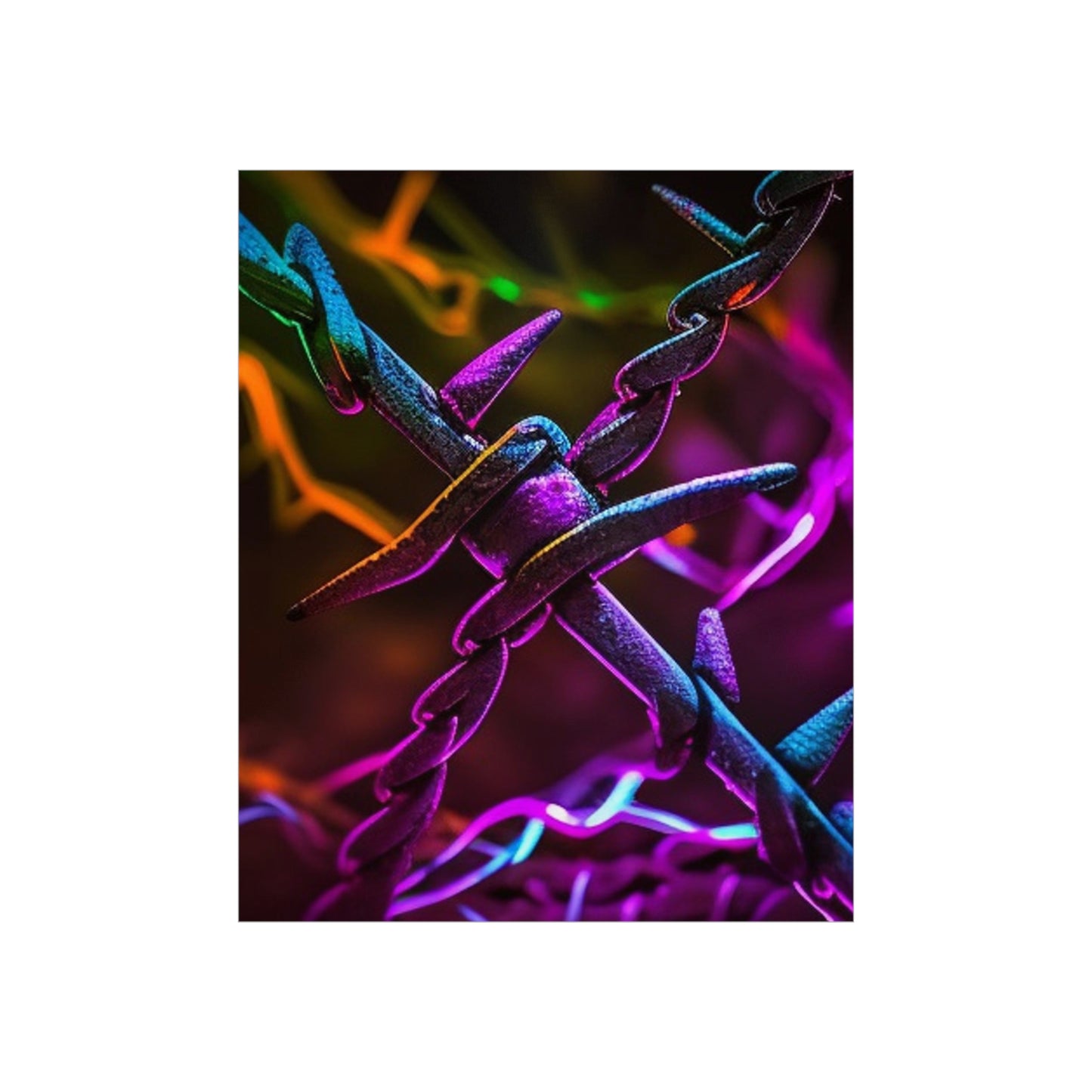 Premium Matte Vertical Posters Macro Neon Barb 4