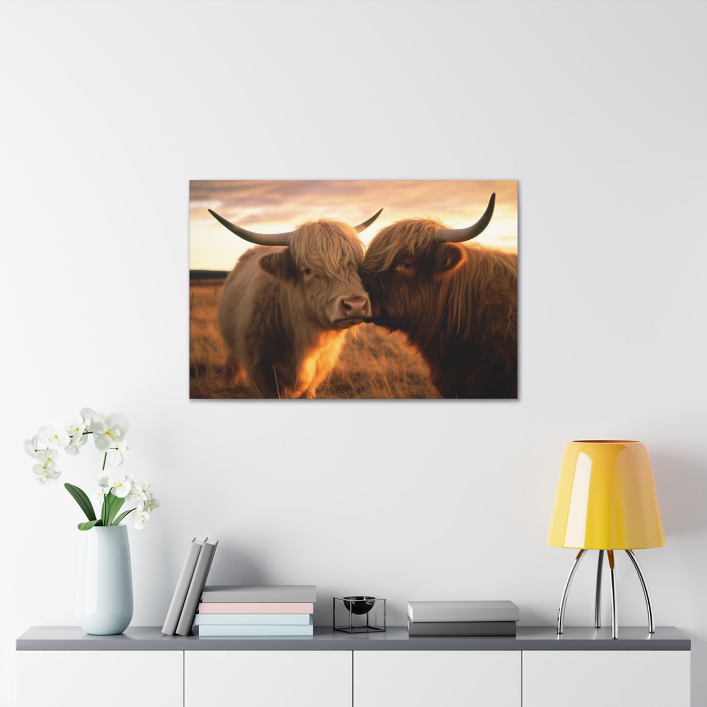 Canvas Gallery Wraps Cow Love 1