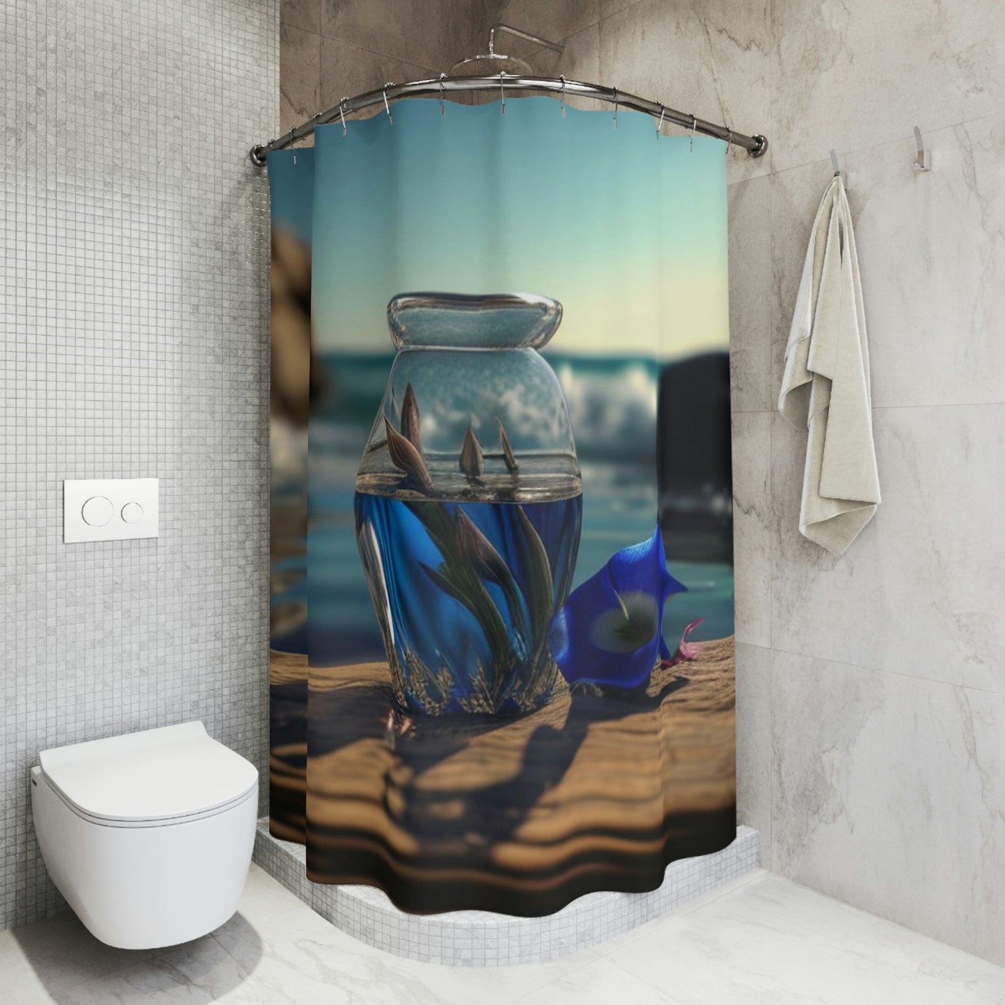 Polyester Shower Curtain Bluebell the 4