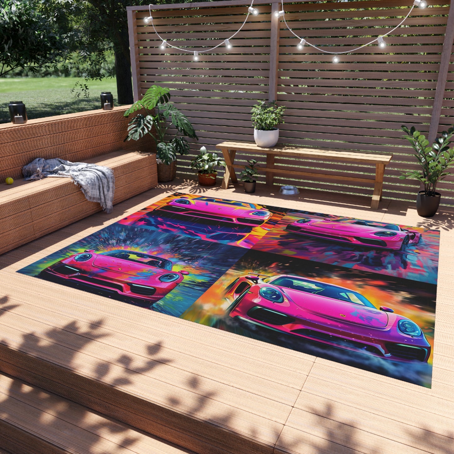 Outdoor Rug  Pink Porsche water fusion 5