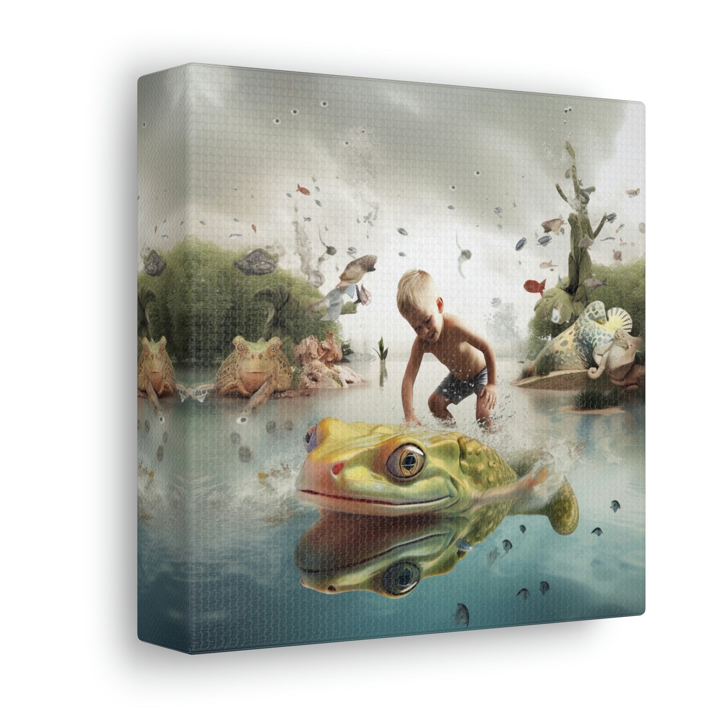 Canvas Gallery Wraps Boy Frog 5