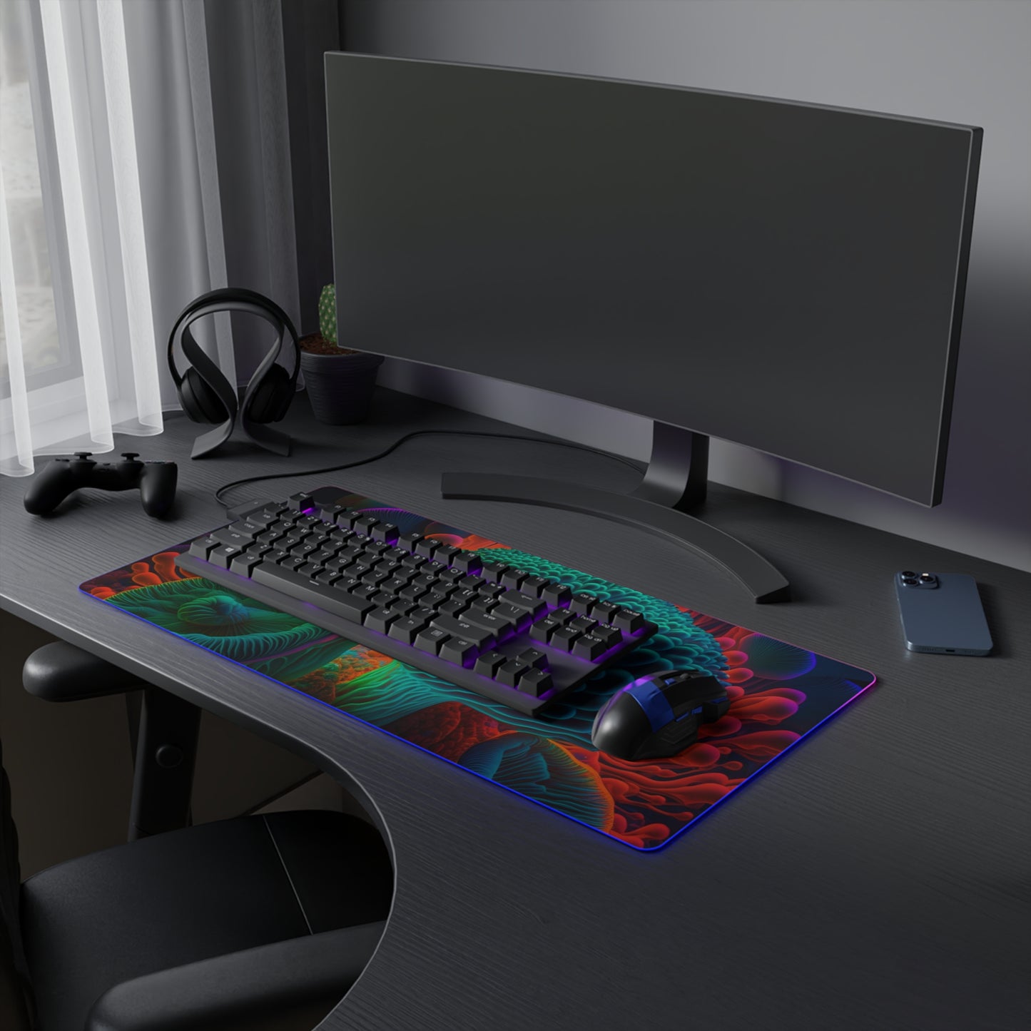 LED Gaming Mouse Pad Macro Reef Florescent 3