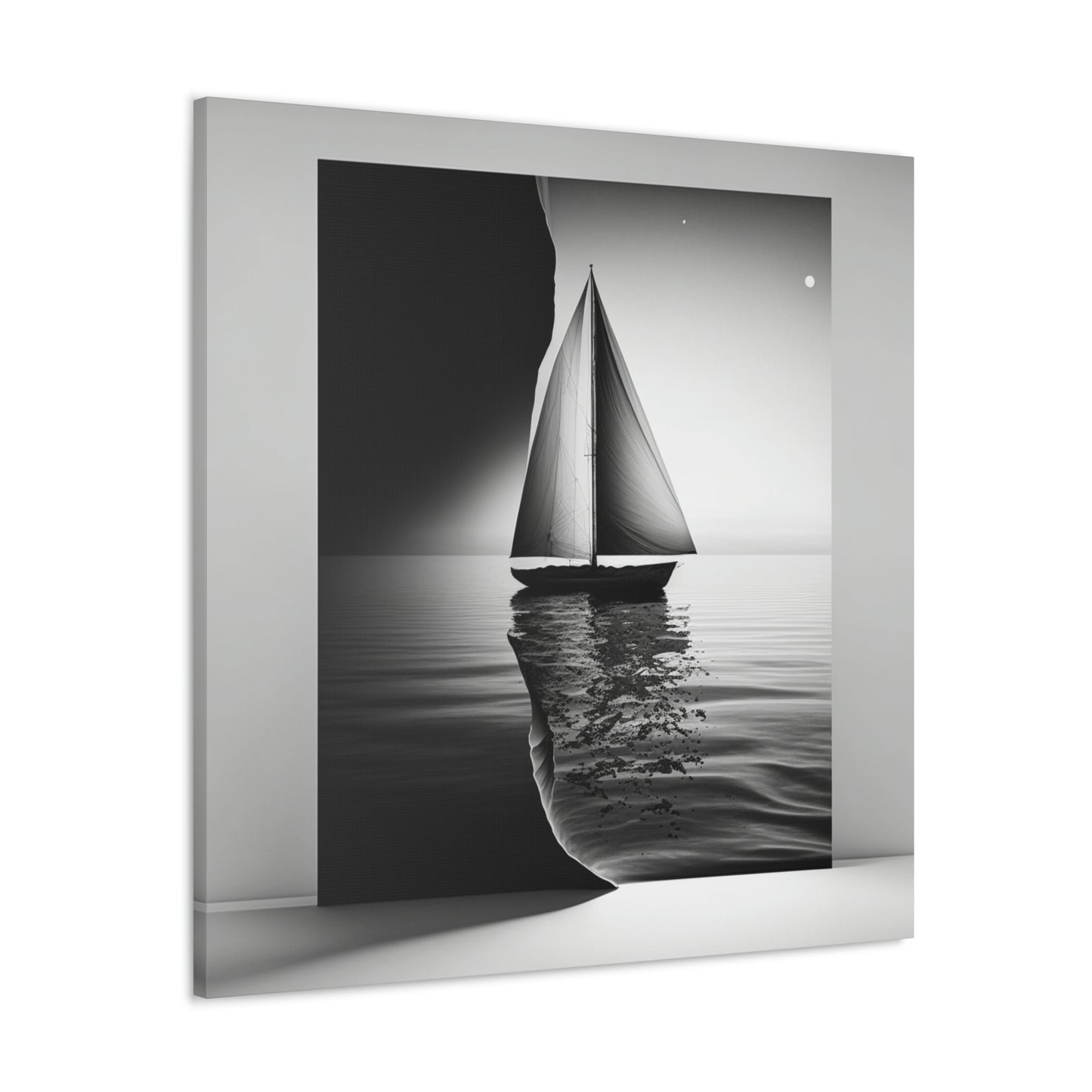 Black and White Sailboat 2