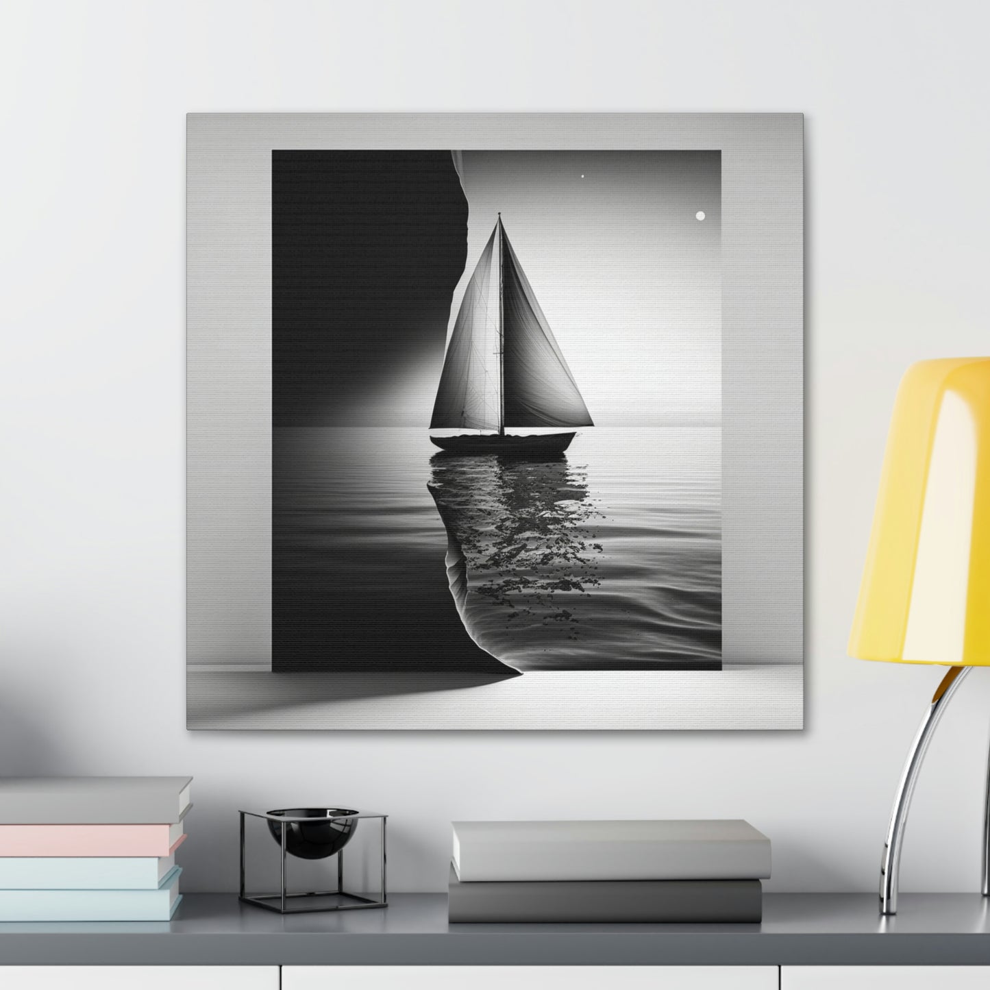 Black and White Sailboat 2