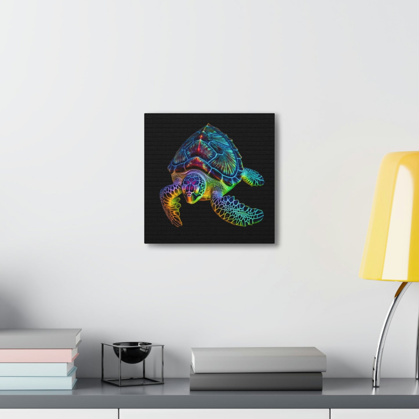 Canvas Gallery Wraps Neon Sea Turtle 1