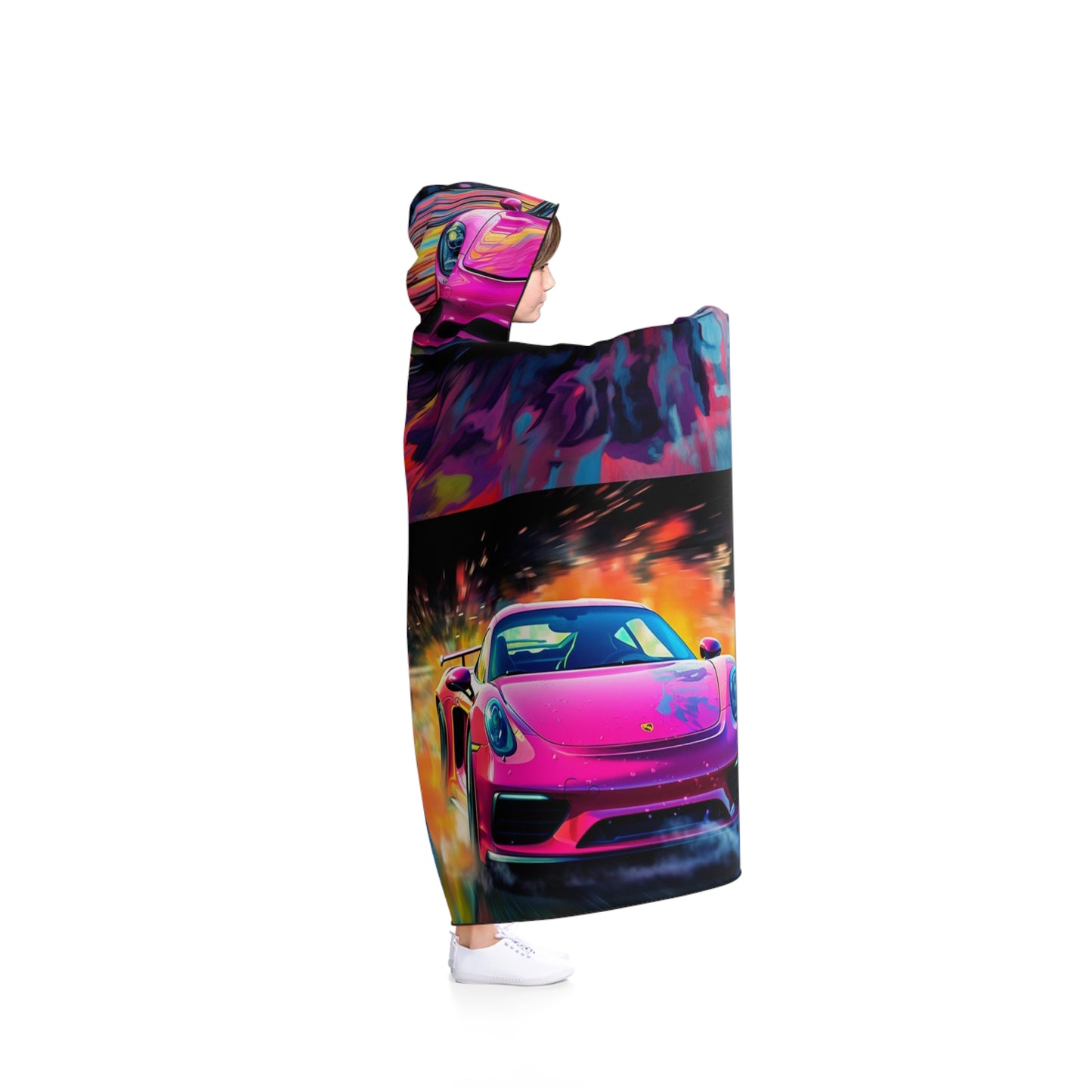 Hooded Blanket Pink Porsche water fusion 5