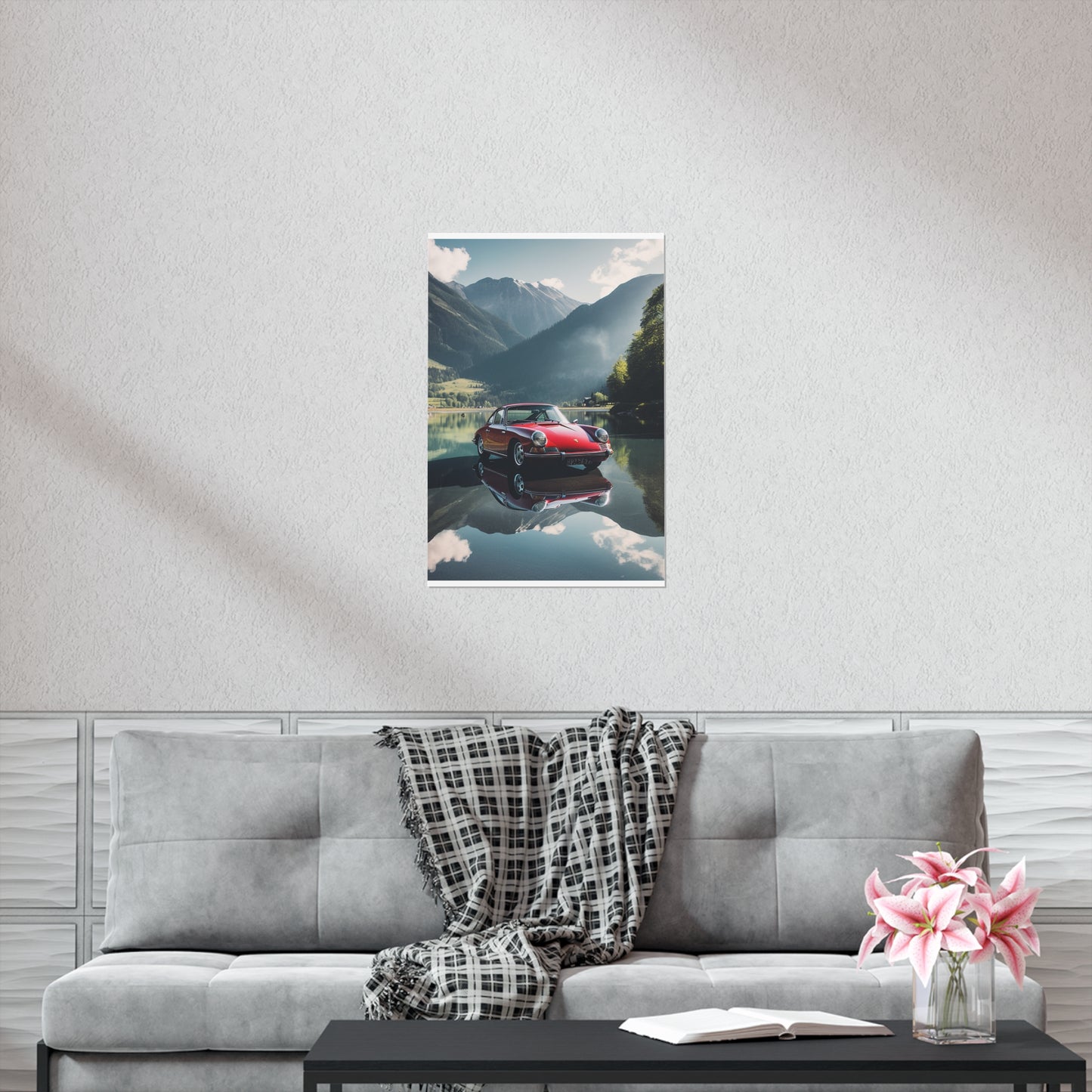 Premium Matte Vertical Posters Porsche Lake 3