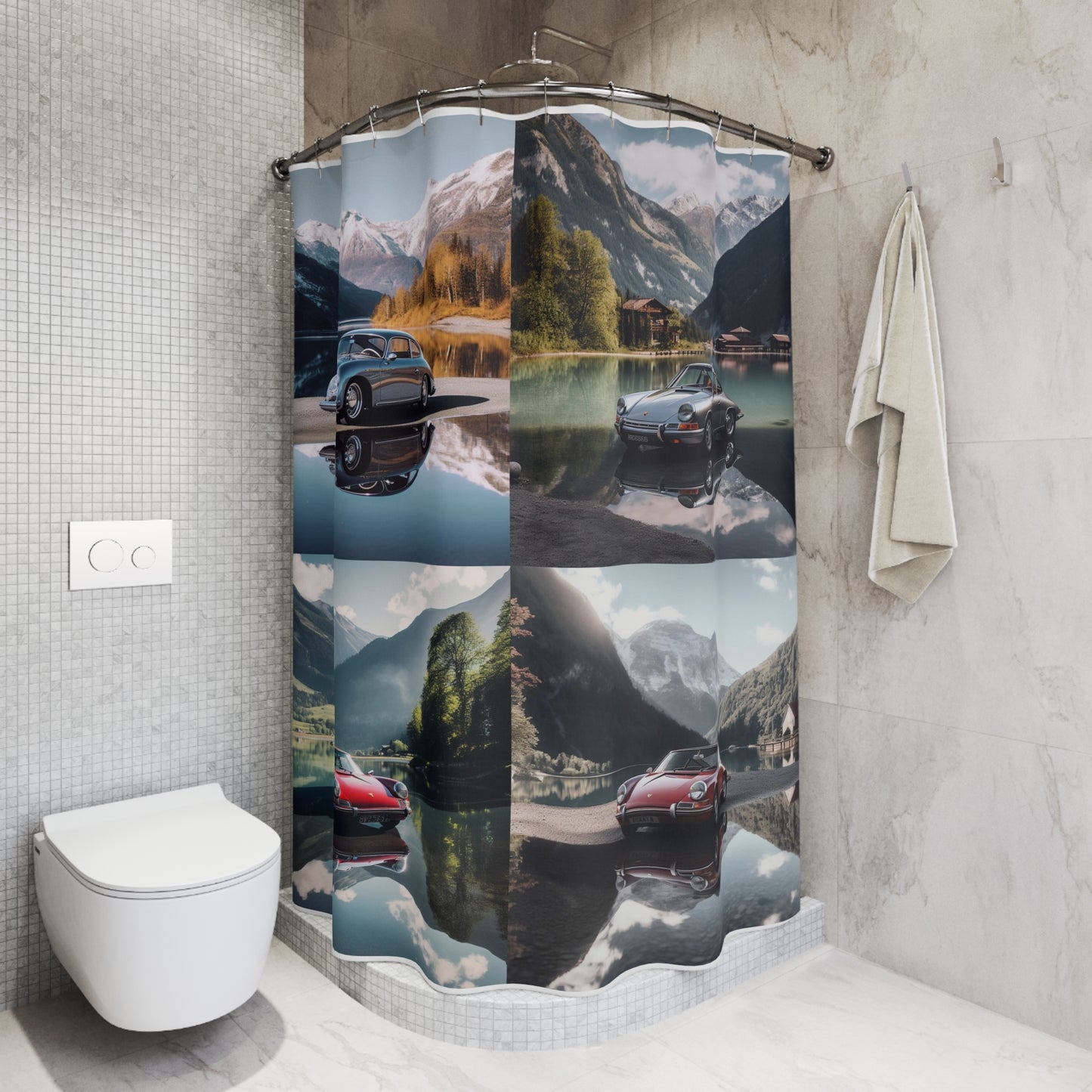 Polyester Shower Curtain Porsche Lake 5