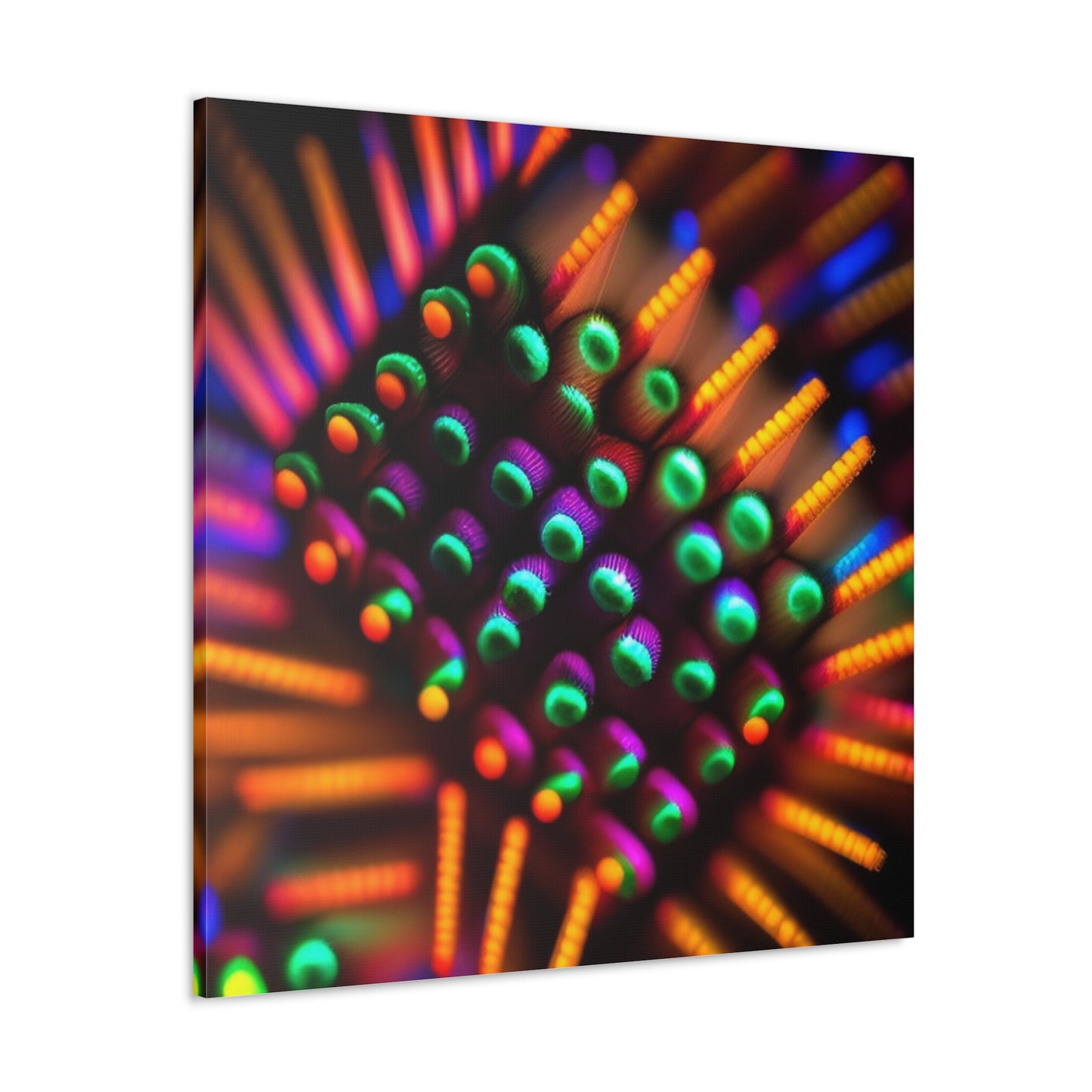 Canvas Gallery WrapsMacro Cactus neon square 3