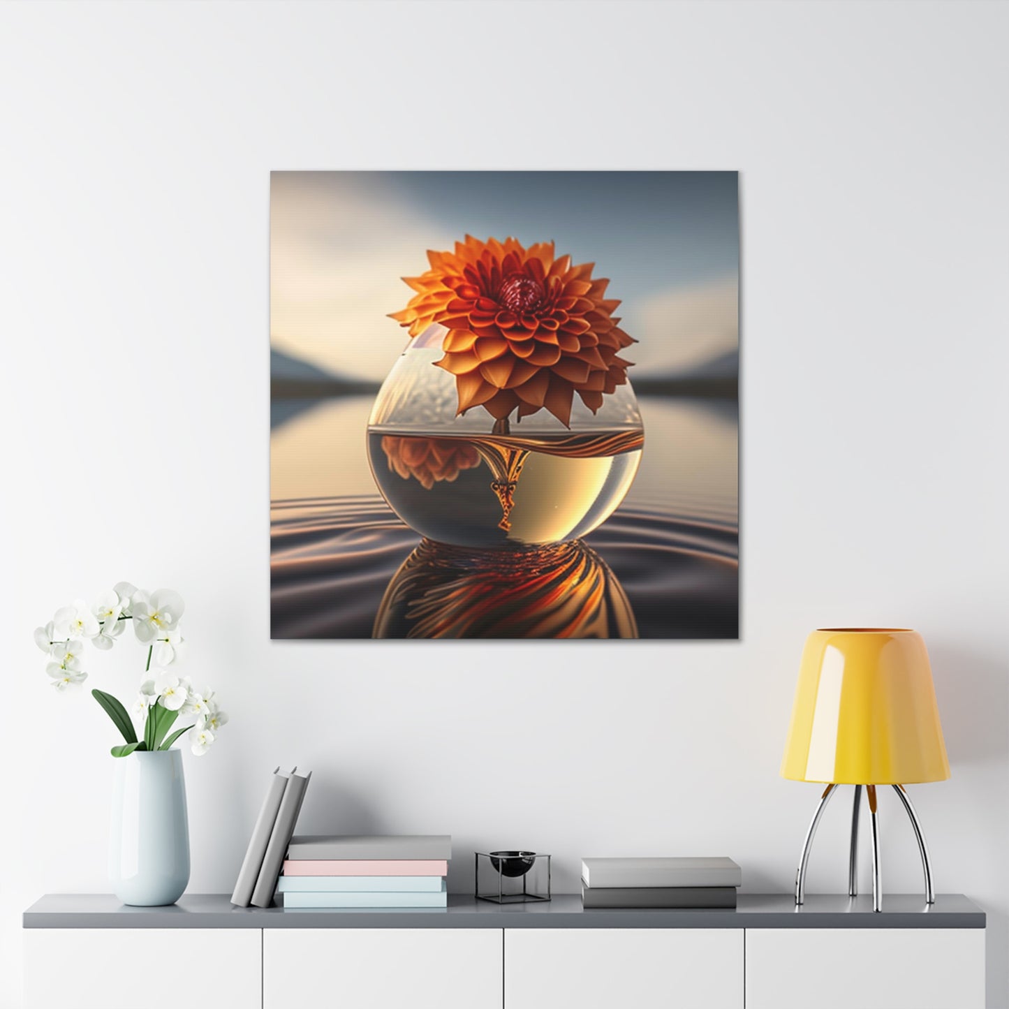 Canvas Gallery Wraps Dahlia Orange 1