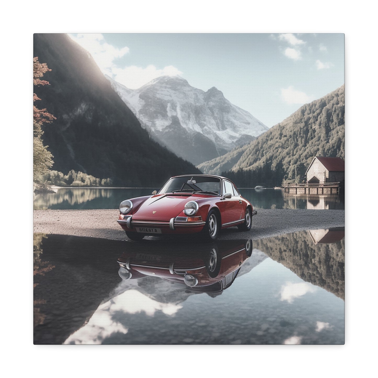 Canvas Gallery Wraps Porsche Lake 4 pack