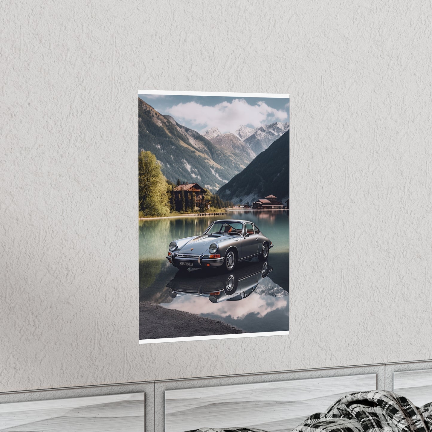 Premium Matte Vertical Posters Porsche Lake 2