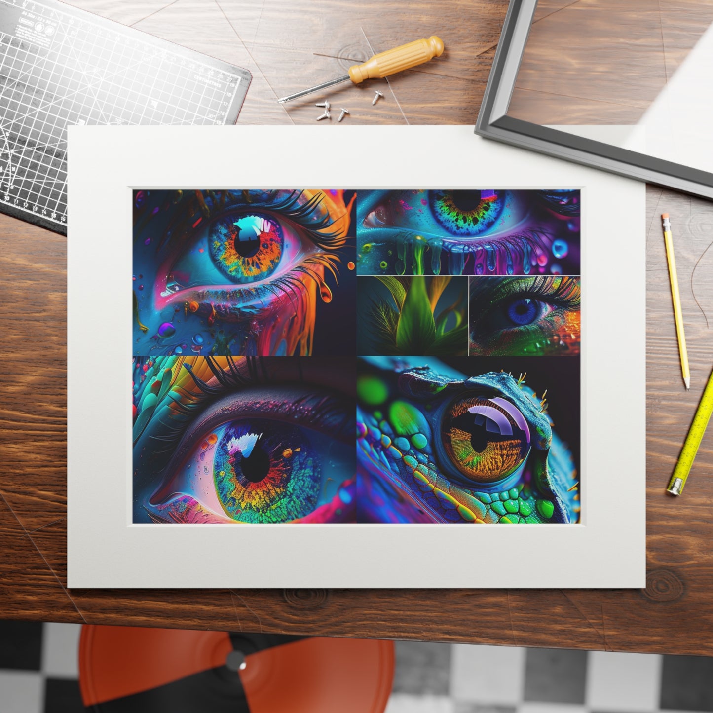 Fine Art Prints (Passepartout Paper Frame) Macro Eye Photo 5