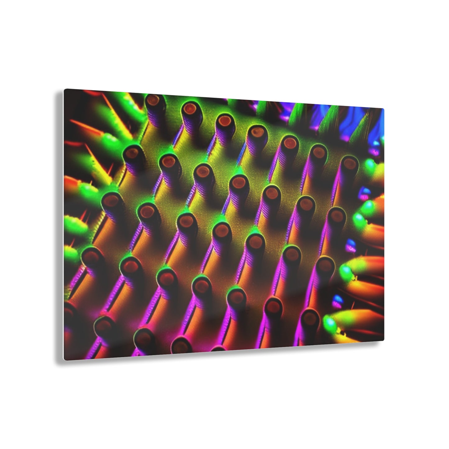 Acrylic Prints Macro Cactus neon square 1