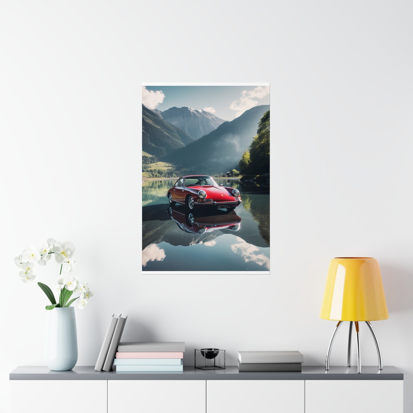 Premium Matte Vertical Posters Porsche Lake 3