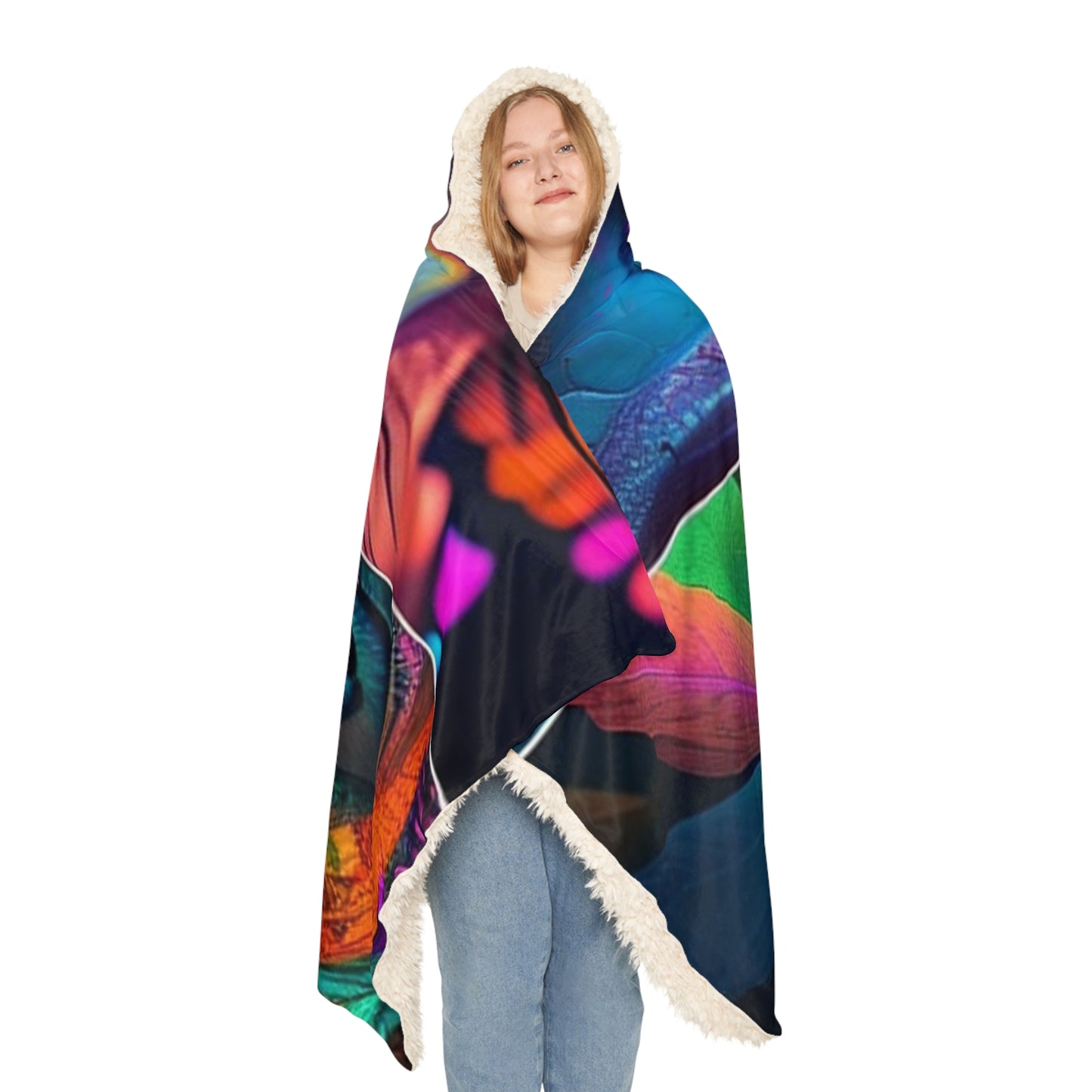 Snuggle Hooded Blanket Neon Florescent Glow 3