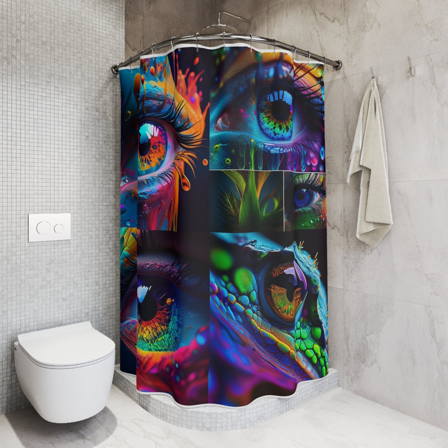 Polyester Shower Curtain Macro Eye Photo 5