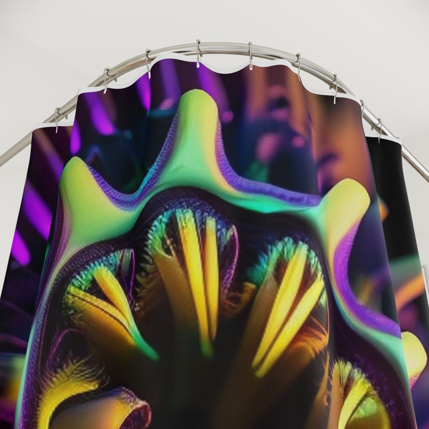 Polyester Shower Curtain Neon Macro 2