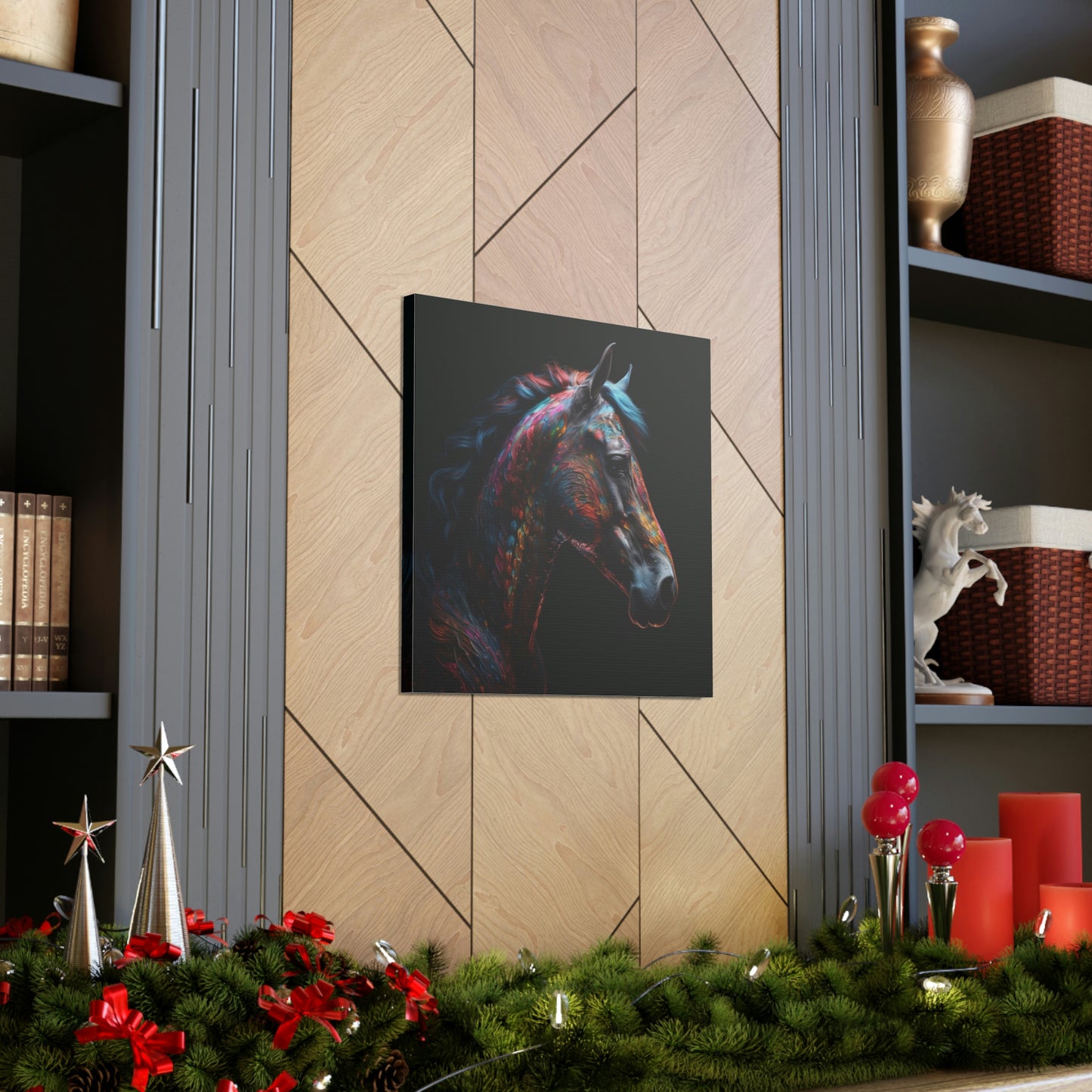 Canvas Gallery Wraps Neon Horses 3