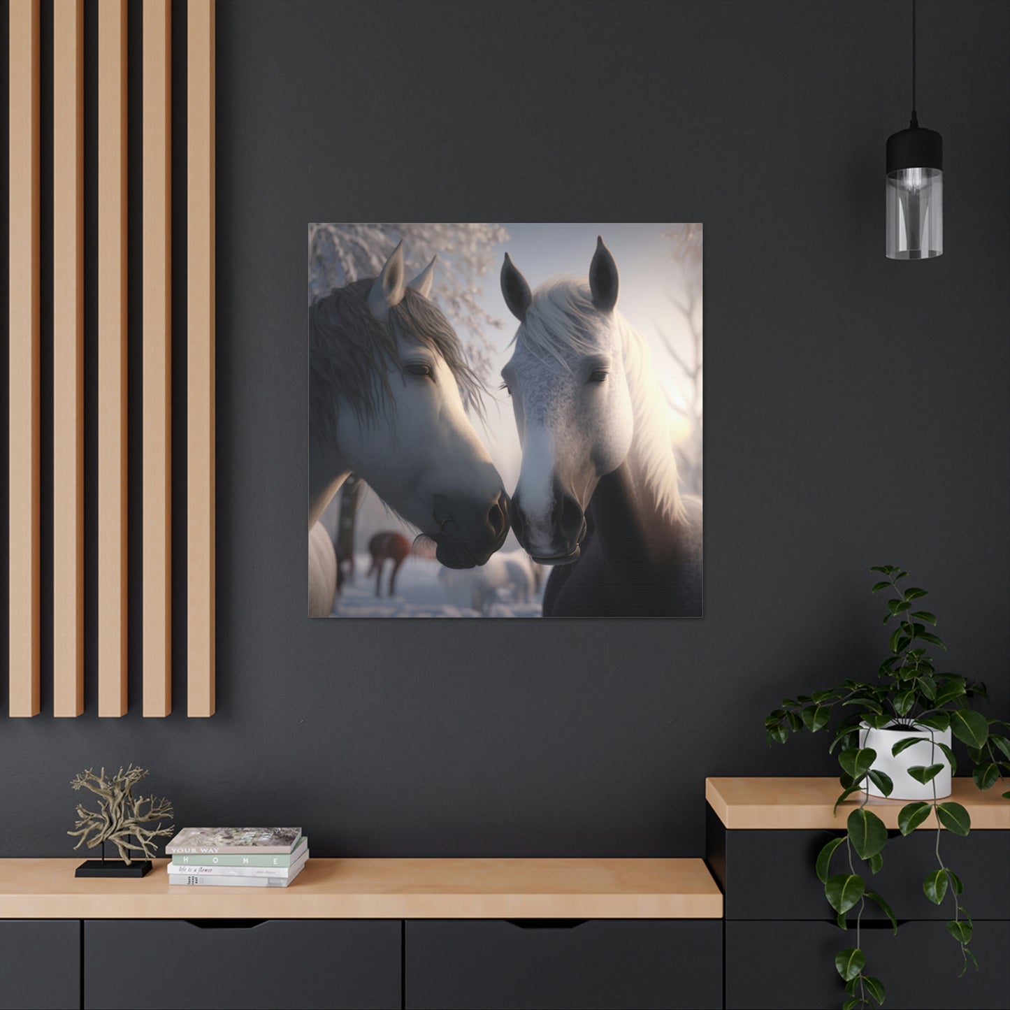 Canvas Gallery Wraps Snow Horse Love