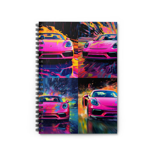 Spiral Notebook - Ruled Line Pink Porsche water fusion 5